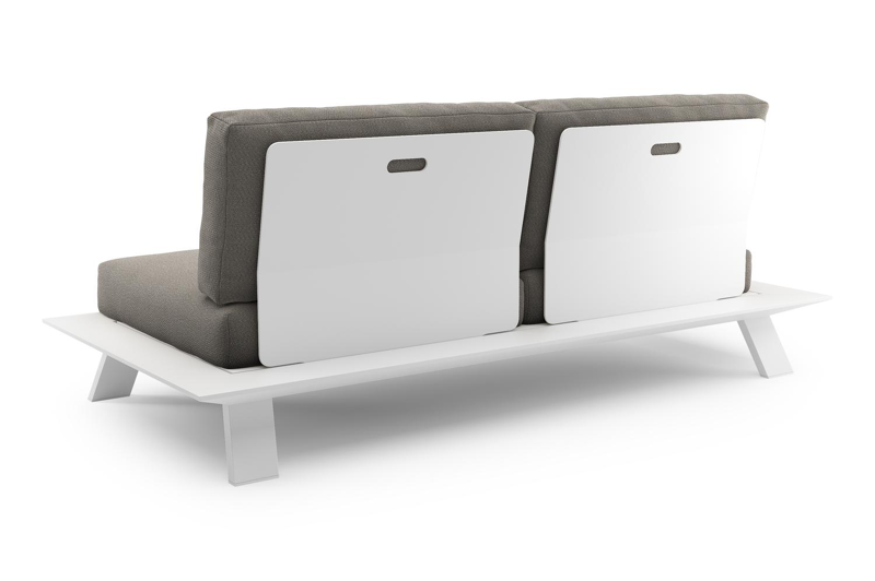 Cesano loungezetel 2-zit in wit aluminium met lopi silver all weather sunbrella® luxe kussen