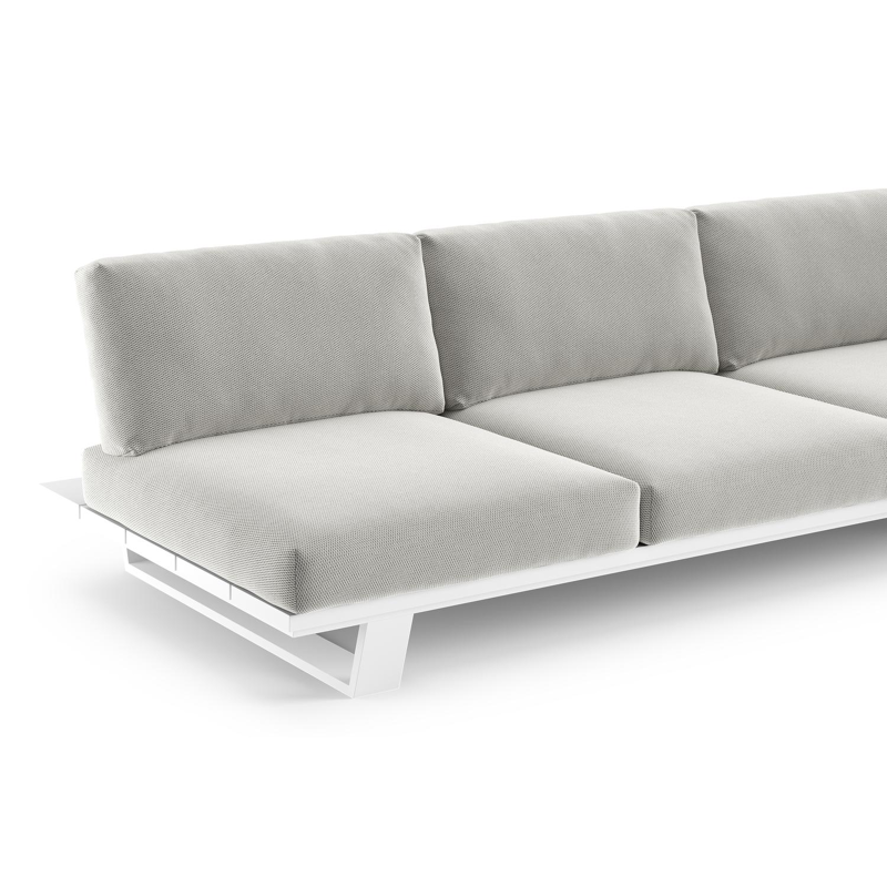 Pagino loungebank in wit aluminium met lopi ash all weather sunbrella® luxe kussen