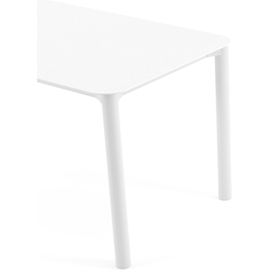 Orso tuintafel rechthoekig afgerond in wit aluminium en volkeramiek Arctic White - L 140 x B 80 x H 74.5 cm