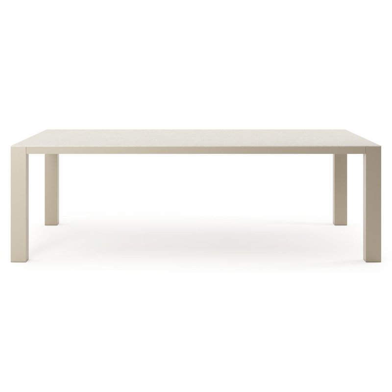 Table de jardin Nano XL rectangulaire en aluminium beige et céramique Shilin Lg. 240 x Lrg. 148 x Haut. 75 cm