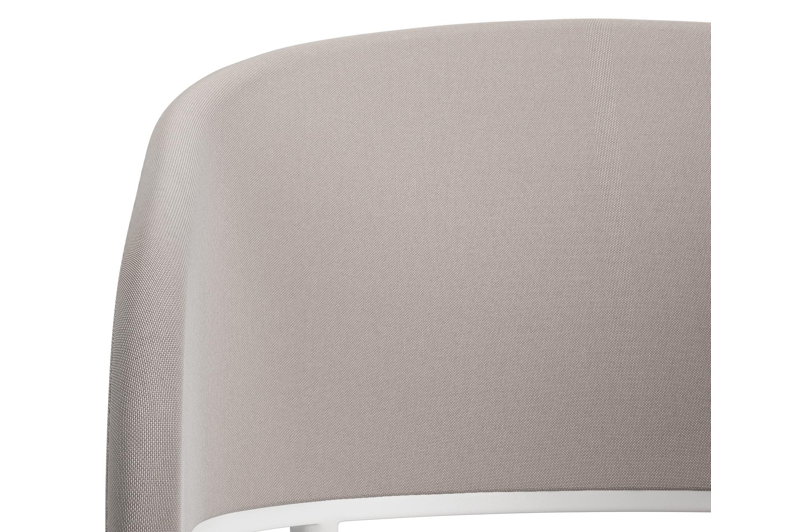 Lacrima tuinstoel in wit aluminium en beige comfort textilene