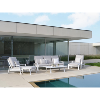 VENETO lounge POUF alu WHITE+AW SUNBRELLA PREMIUM