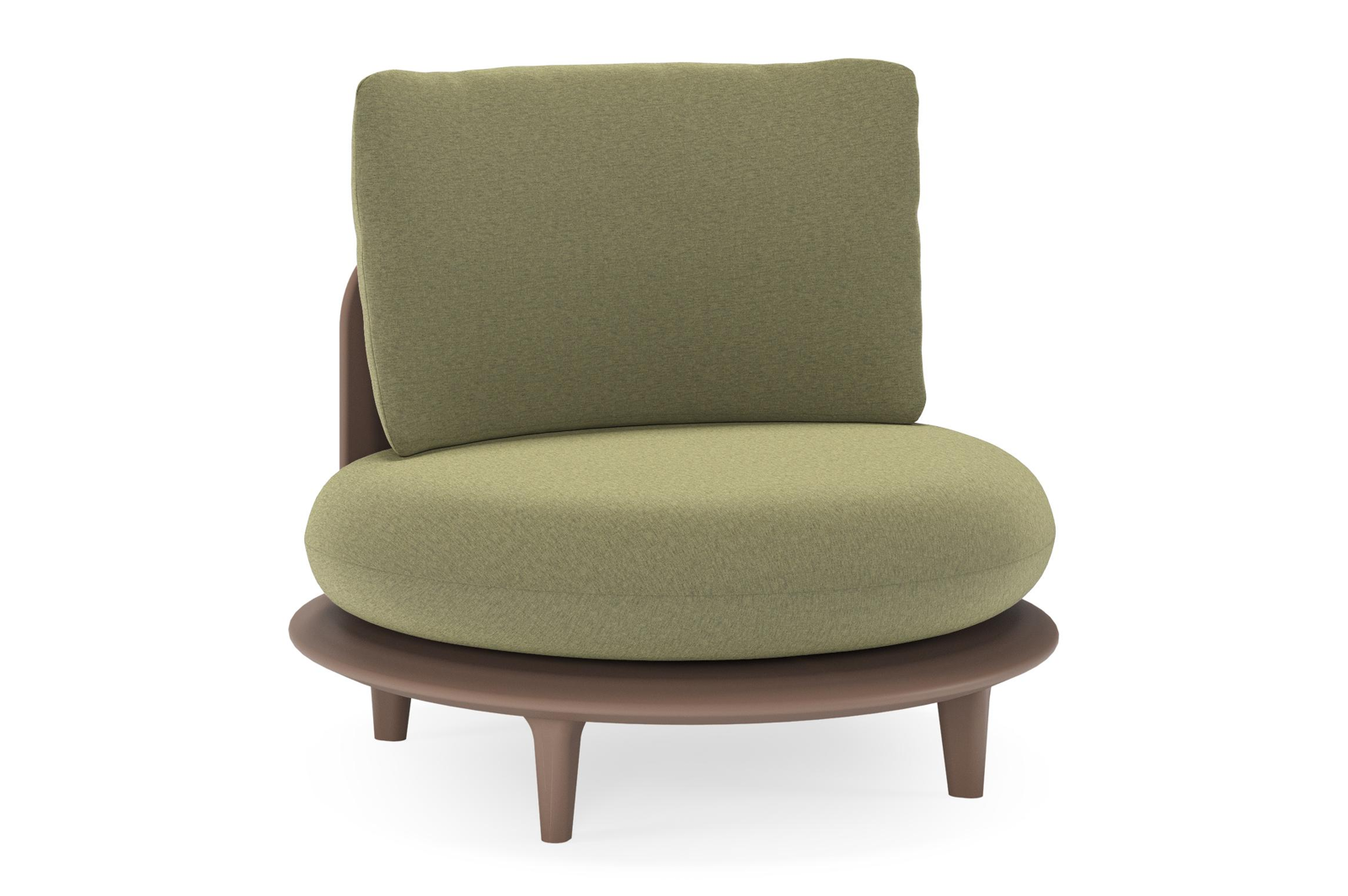 Bomero loungestoel in taupe aluminium met heritage leaf all weather sunbrella® luxe kussen