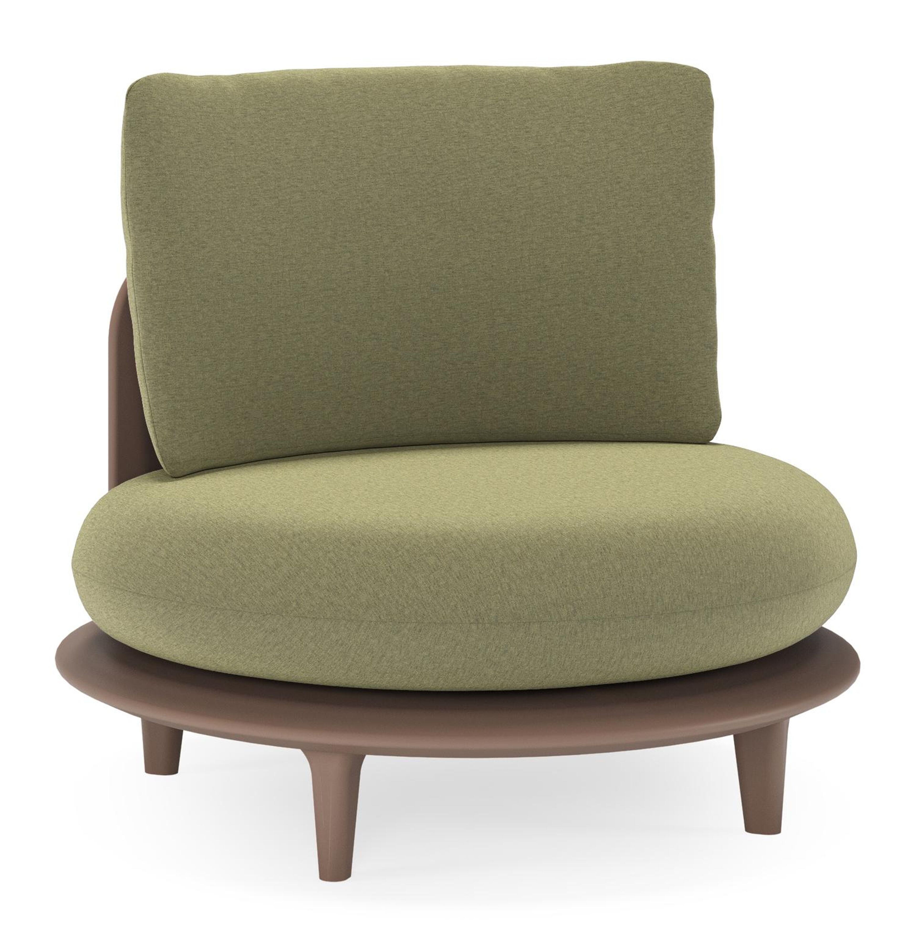 Bomero loungestoel in taupe aluminium met heritage leaf all weather sunbrella® luxe kussen