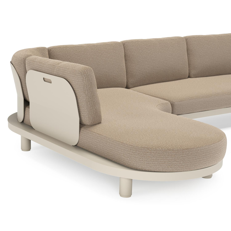 Salon de jardin d'angle Donato en aluminium beige et coussins en all weather solica Firenze Earth