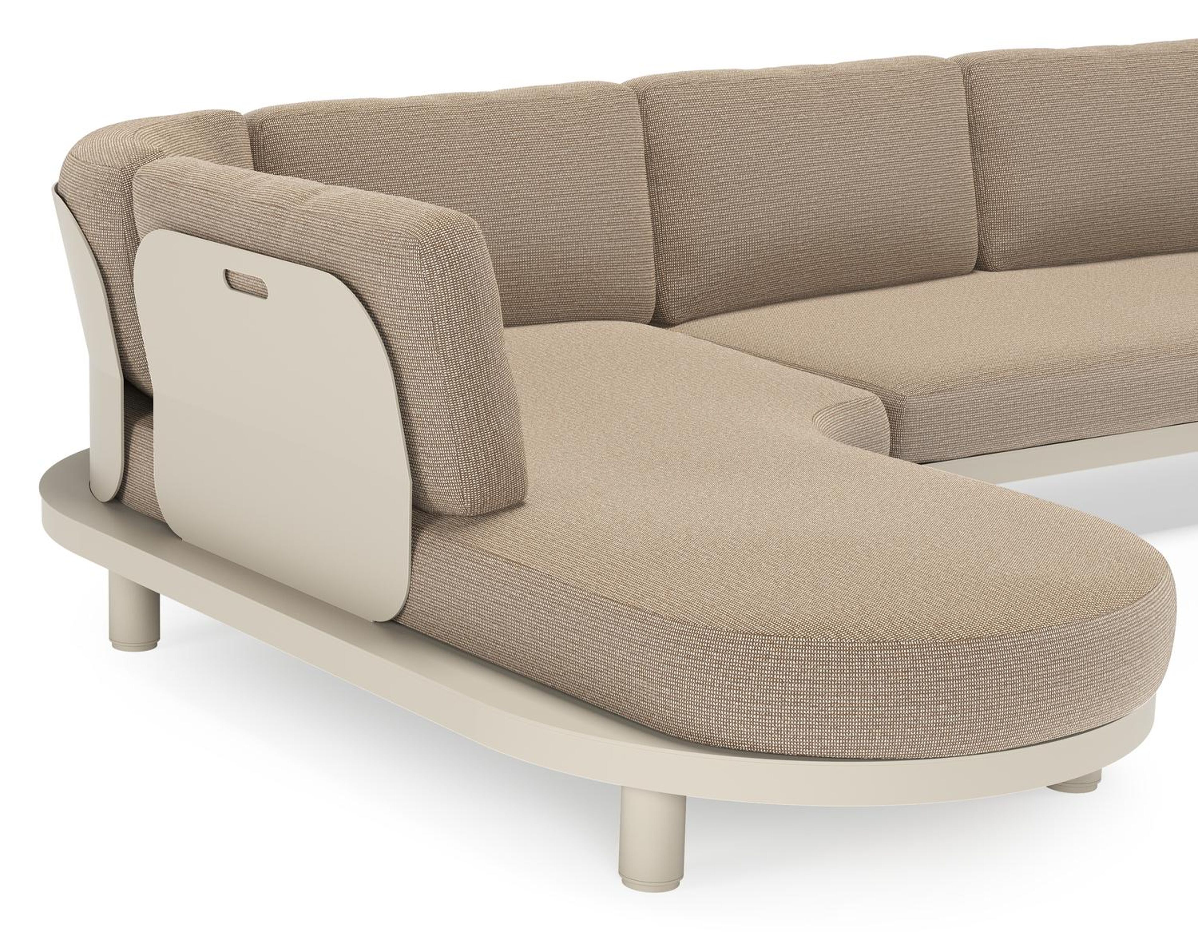 Salon de jardin d'angle Donato en aluminium beige et coussins en all weather solica Firenze Earth
