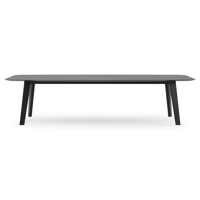 Lacrima tuintafel in zwart aluminium en volkeramiek calatorao - L 315 x B 115 x H 74 cm