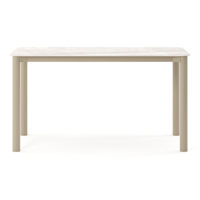 Orso tuintafel rechthoekig afgerond in beige aluminium en volkeramiek Taj Mahal - L 140 x B 80 x H 74.5 cm