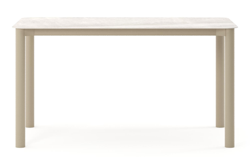 Orso tuintafel rechthoekig afgerond in beige aluminium en volkeramiek Taj Mahal - L 140 x B 80 x H 74.5 cm