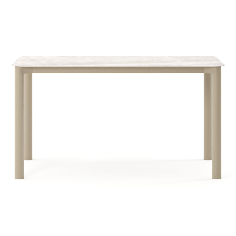 Orso tuintafel rechthoekig afgerond in beige aluminium en volkeramiek Taj Mahal - L 140 x B 80 x H 74.5 cm