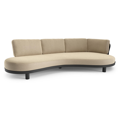 Donato loungebank in zwart aluminium met althea camel all weather cosytica kussen