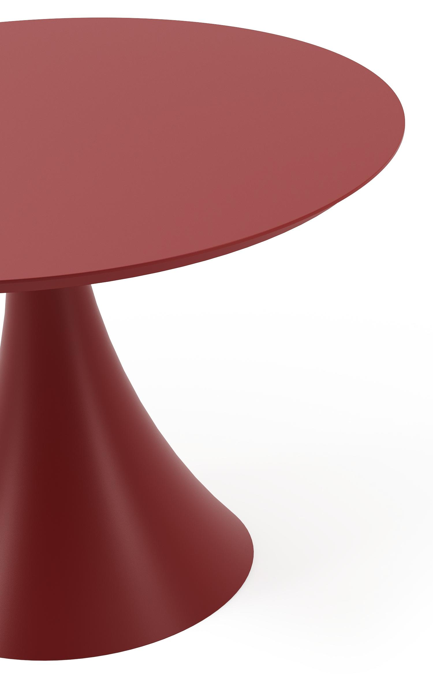 Table de jardin Fano ronde en aluminium ruby - Diam. 110 x H 75 cm