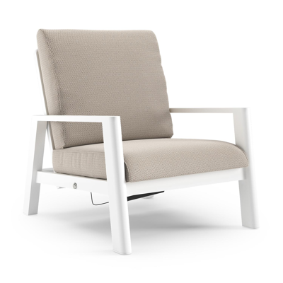 Cirello loungestoel in wit aluminium met lopi fossil all weather sunbrella® luxe kussen