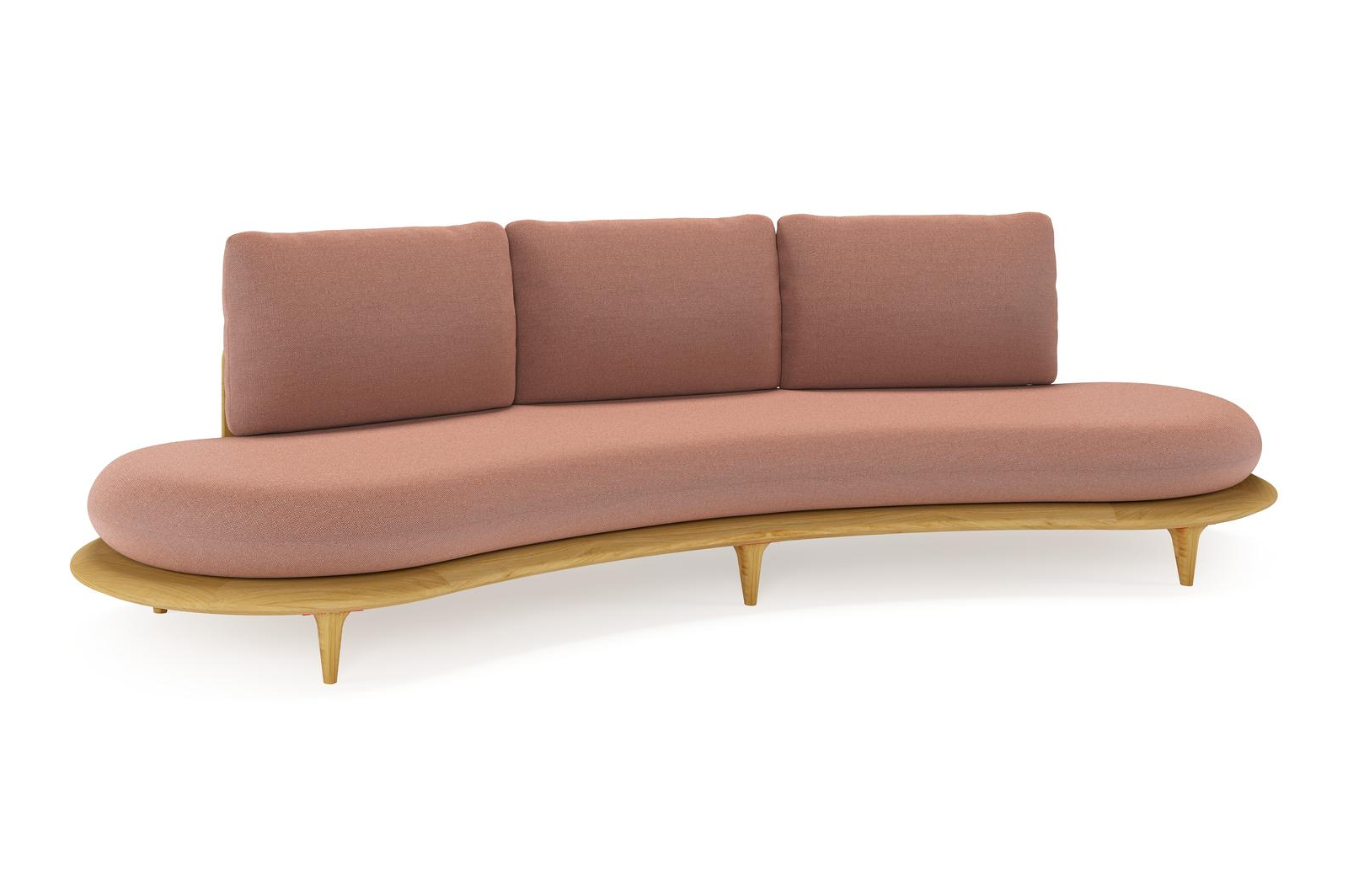 Bomero loungebank in teak met savane rust all weather sunbrella® luxe kussen