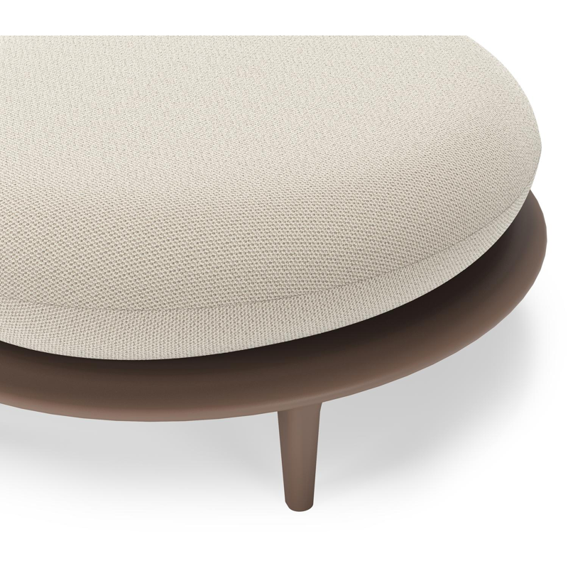 Bomero poef in taupe aluminium met lopi marble all weather sunbrella® luxe kussen