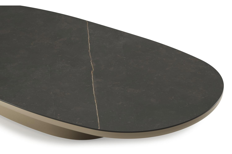 Amico loungetafel bombo in beige aluminium en volkeramiek Calatorao - L 171 x B 89 x H 24 cm