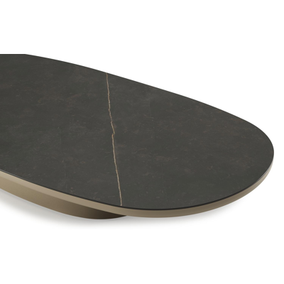 Amico loungetafel bombo in beige aluminium en volkeramiek Calatorao - L 171 x B 89 x H 24 cm