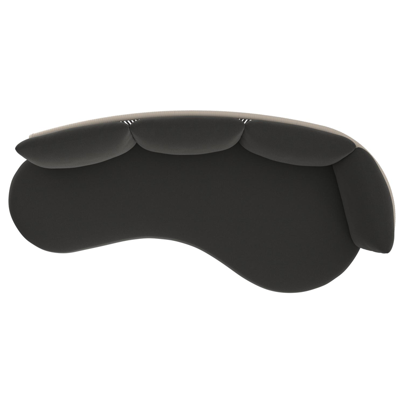 Lomano loungebank in beige aluminium en beige verticaal geweven luxe vlakke rope met natte sooty all weather sunbrella® luxe kussen