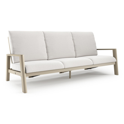 Cirello loungebank in beige aluminium met soul optik all weather solica kussen