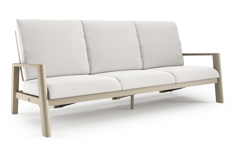 Cirello loungebank in beige aluminium met soul optik all weather solica kussen