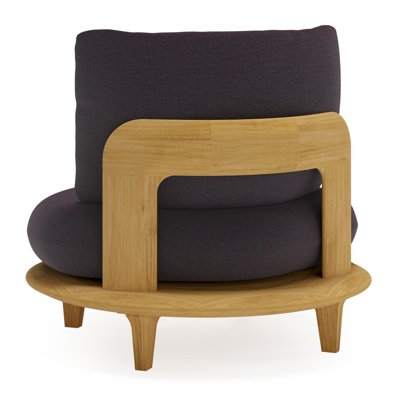 Fauteuil de jardin Bomero en teck et coussins en all weather sunbrella® luxe tundra red