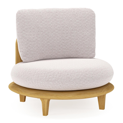 Bomero loungestoel in teak met wander gobi all weather sunbrella® luxe kussen