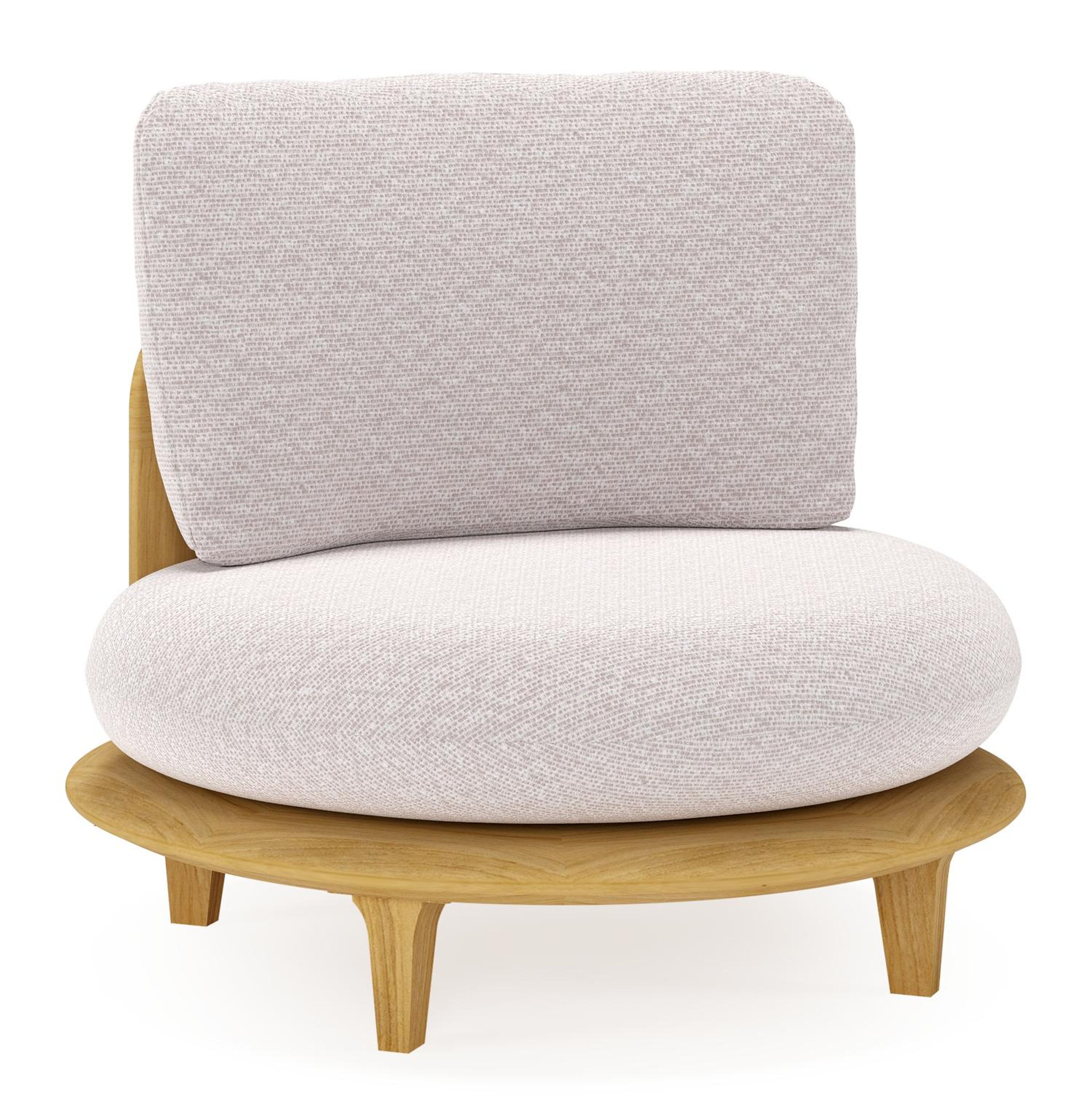 Bomero loungestoel in teak met wander gobi all weather sunbrella® luxe kussen