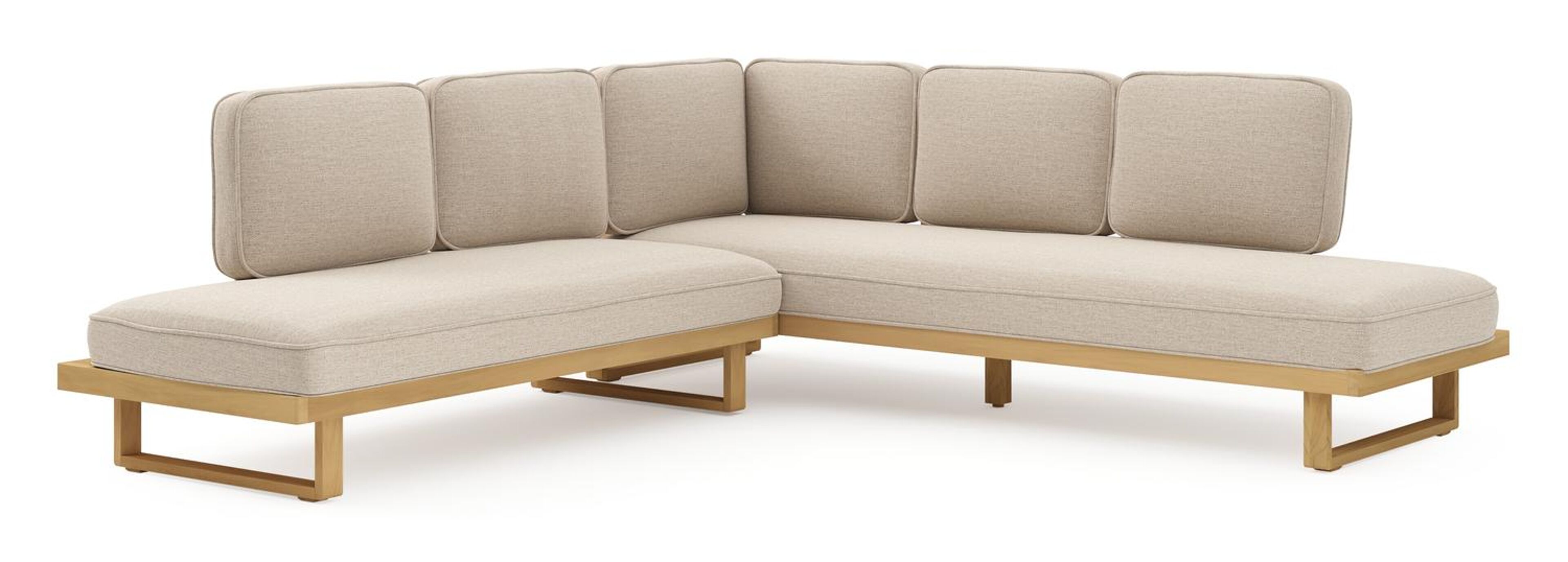 Escala loungehoek in teak met rustic weather+ softtouch kussen