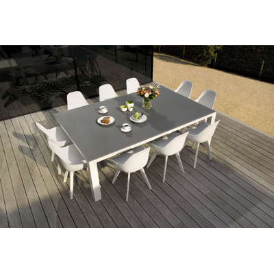Mesa tuinstoel in wit aluminium en wit kunststof