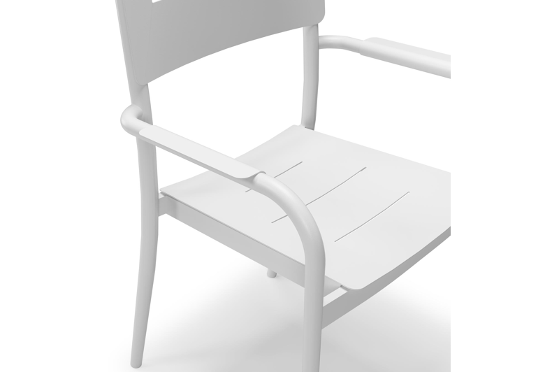 Bahia tuinset rechthoekig in wit aluminium met 8 Salto tuinstoelen