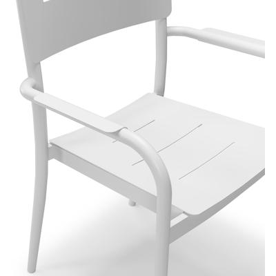 Bahia tuinset rechthoekig in wit aluminium met 8 Salto tuinstoelen