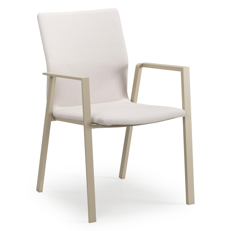 Madura tuinstoel in beige aluminium en beige comfort textileen