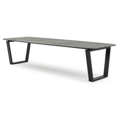 Pagino tuintafel in zwart aluminium en volkeramiek aspen grey - L 315 x B 115 x H 74 cm