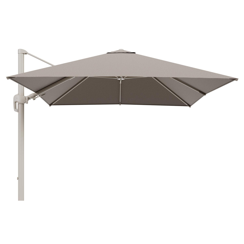 Rufina zweefparasol tiltfunctie in beige aluminium en parasoldoek in All Weather Solica Firenze Earth  - L1 300 x L2 300 cm (zonder voet) (zonder voet)