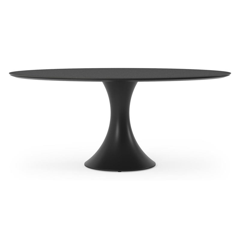 Fano tuintafel ovaal in zwart aluminium en volkeramiek nero black - L 180 x B 110 x H 75 cm