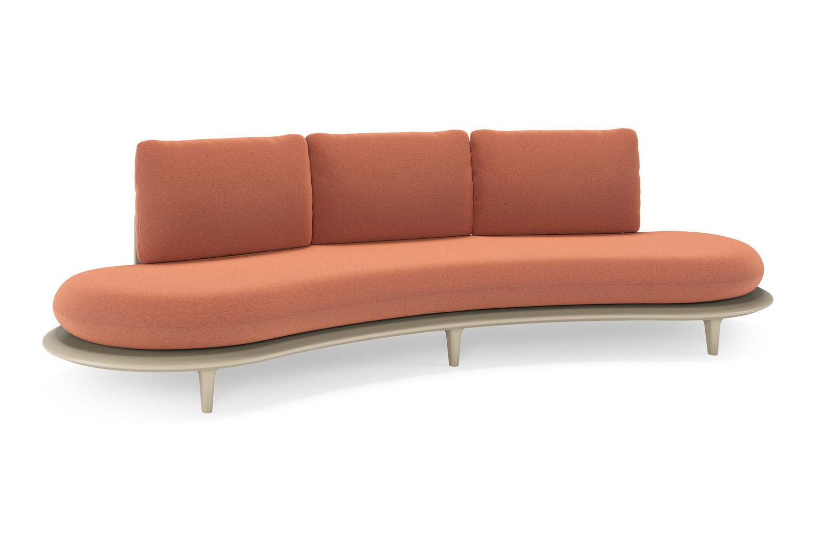 Bomero loungebank in beige aluminium met heritage rust all weather sunbrella® luxe kussen