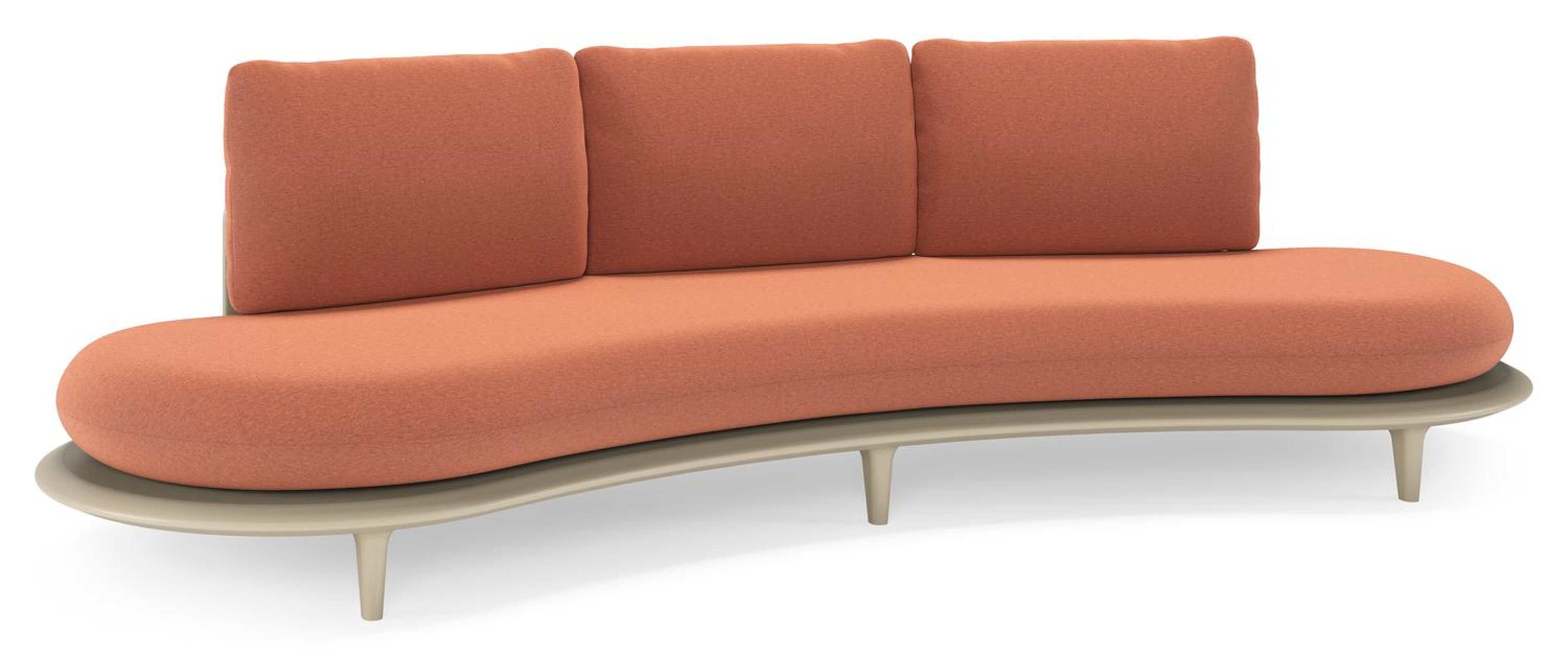 Bomero loungebank in beige aluminium met heritage rust all weather sunbrella® luxe kussen