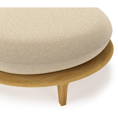 Bomero poef in teak met althea camel all weather cosytica kussen