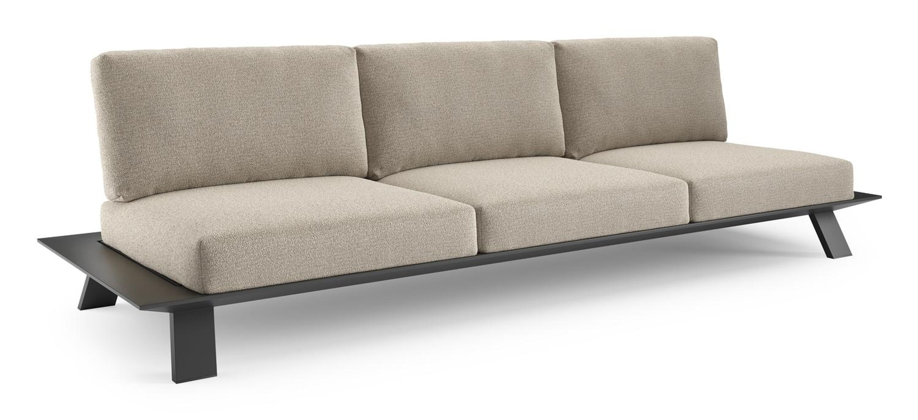 Cesano loungebank in zwart aluminium met catania sand all weather Cosytica kussen