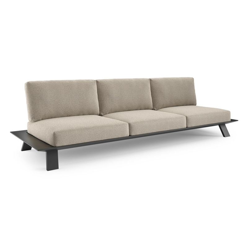 Cesano loungebank in zwart aluminium met catania sand all weather Cosytica kussen