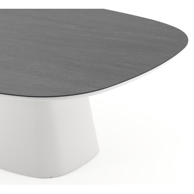 Amico tuintafel bombo xl in wit aluminium en volkeramiek Basalt Black - L 210 x B 148 x H 73.5 cm