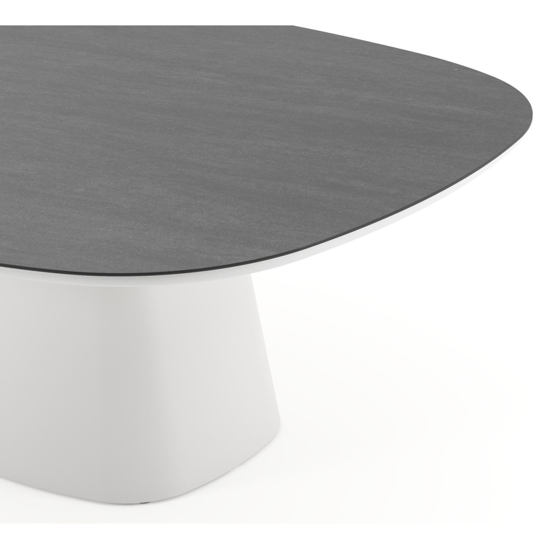 Amico tuintafel bombo xl in wit aluminium en volkeramiek Basalt Black - L 210 x B 148 x H 73.5 cm