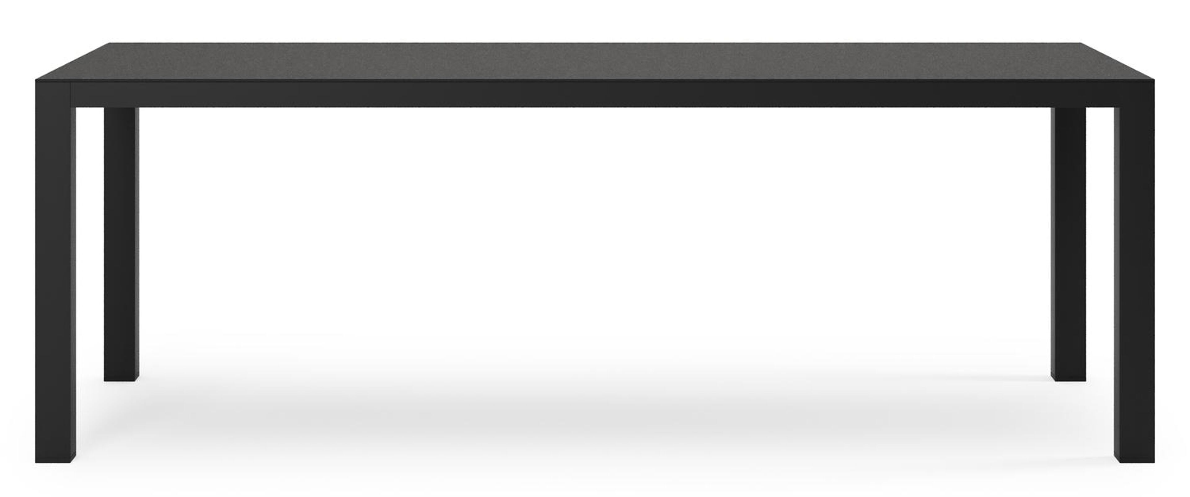 Varese tuintafel rechthoekig in zwart aluminium en sintered stone Notte minerale - L 220 x B 92 x H 73.5 cm