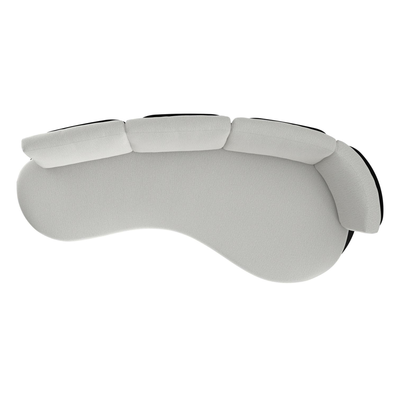 Canapé de jardin Donato en aluminium noir et coussins en all weather sunbrella® luxe savane nimbus