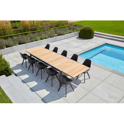 Tafelblad in teak - Naturel - L 240  x B 100 cm