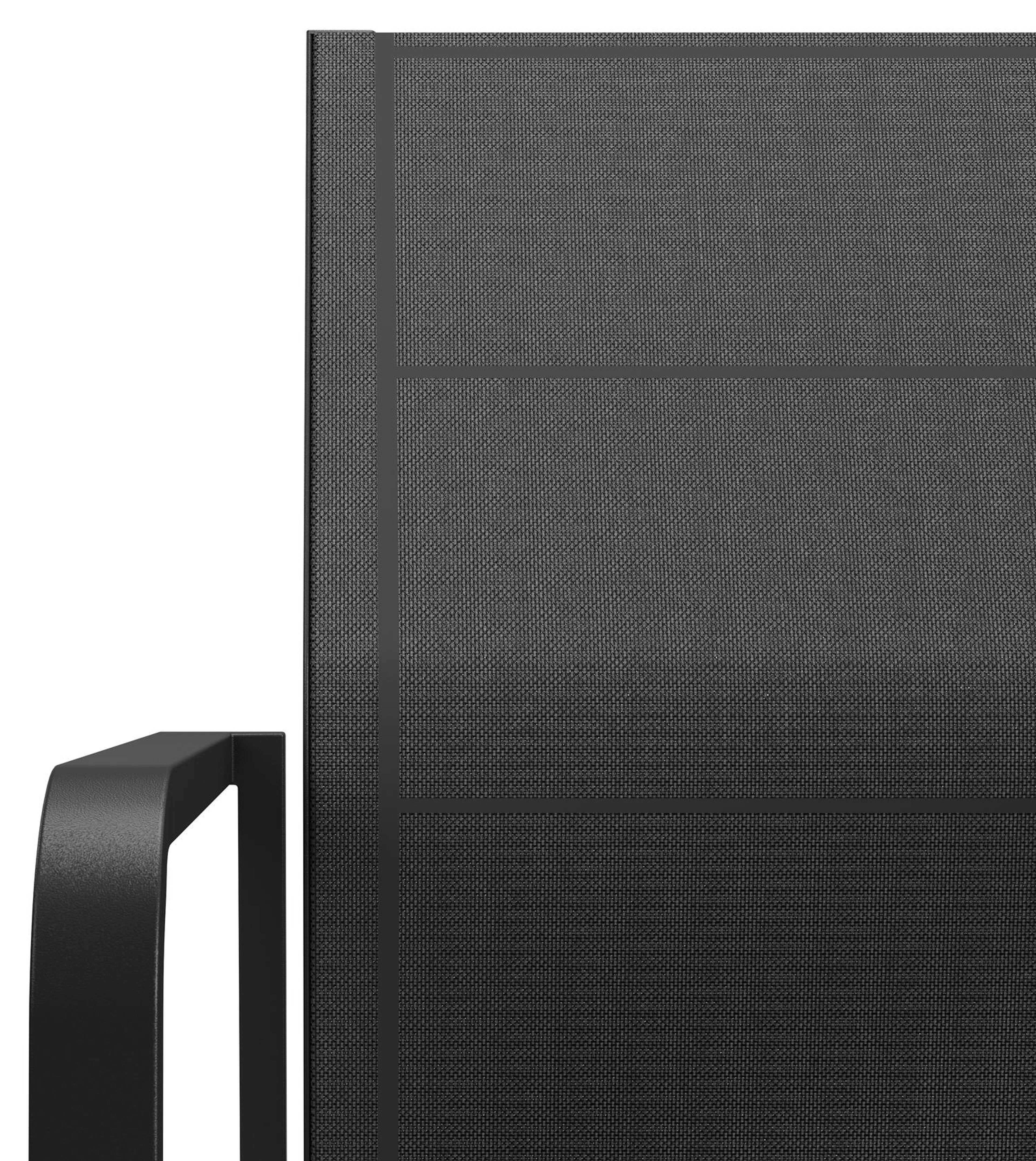 Chaise de jardin empilable Como in aluminium noir et textilène noir