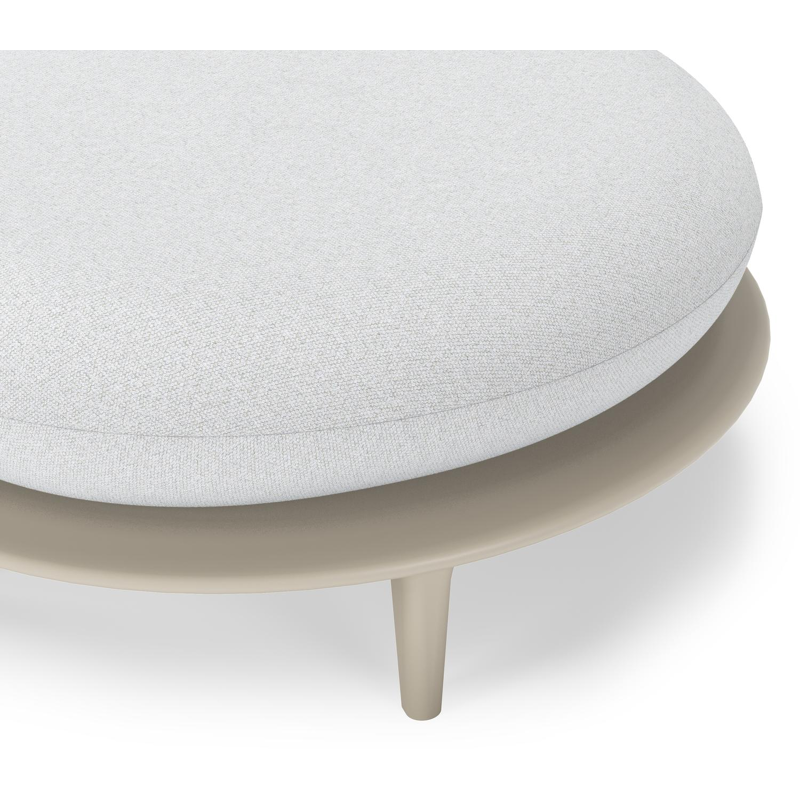 Pouf Bomero en aluminium beige et coussins en all weather solica ego birch