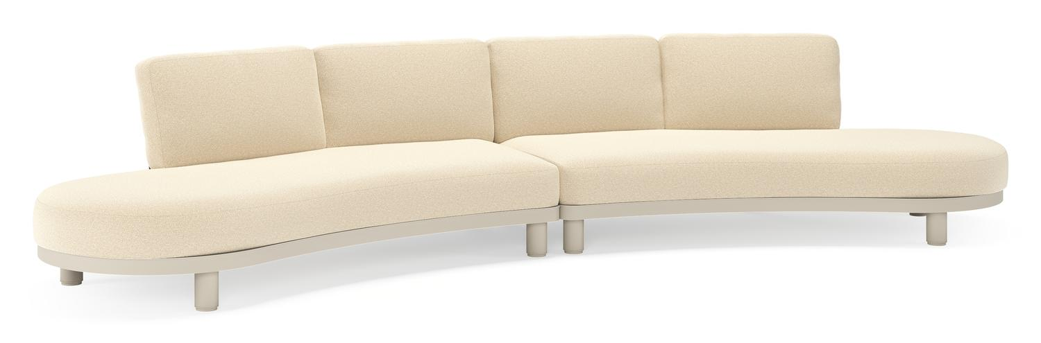 Donato loungebank in beige aluminium met all weather solica Soul Papyrus kussen
