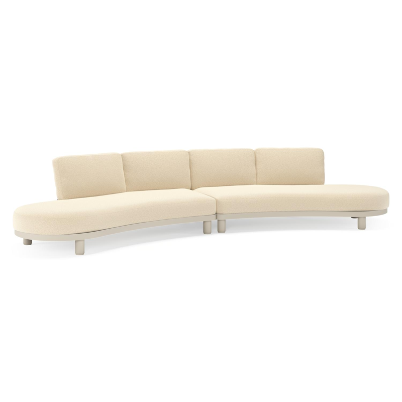 Donato loungebank in beige aluminium met all weather solica Soul Papyrus kussen