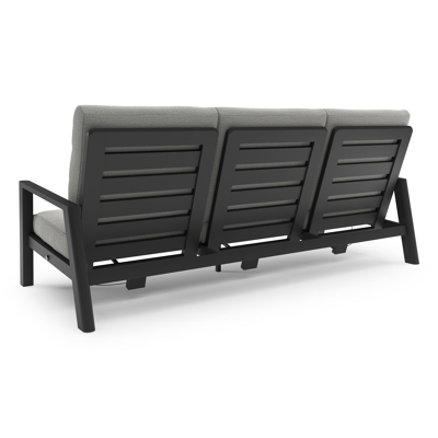 Cirello loungebank in zwart aluminium met savane nimbus all weather sunbrella® luxe kussen